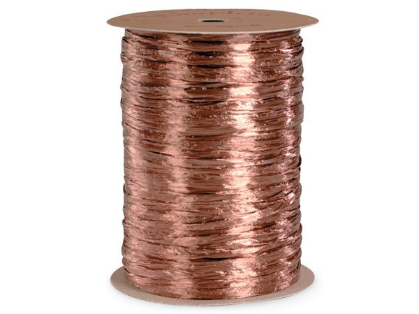 Pearlized Copper Gift Wrap Packaging Raffia Ribbon with Gift Tags