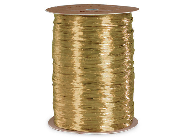 Pearlized Champagne Gift Wrap Packaging Raffia Ribbon with Gift Tags