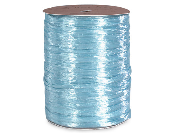 Pearlized Light Blue Gift Wrap Packaging Raffia Ribbon with Gift Tags