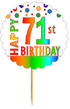Happy 71st Birthday Rainbow Cupcake Decoration Topper Picks -12pk