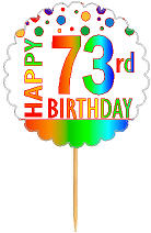 Happy 73rd Birthday Rainbow Cupcake Decoration Topper Picks -12pk