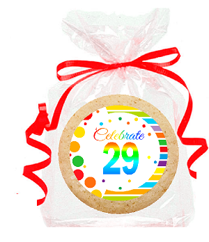 29th Birthday - Anniversary Rainbow Image Freshly Baked Party Favor - Gift Decorated Sugar Cookies - 12pk