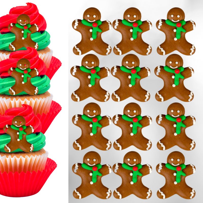Gingerbread Man Royal Icing Frosting Decoration Toppers