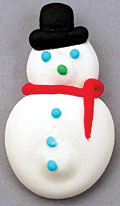 Snowman Full Cookie Face Royal Icing Cake-Cupcake Decorations 12 Ct