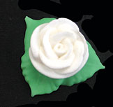 White Rose W-3 Leaves Royal Icing Cake-Cupcake Decorations 12 Ct