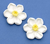 Small White Narcissus Royal Icing Cake-Cupcake Decorations 12 Ct