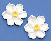 Medium White Narcissus Royal Icing Cake-Cupcake Decorations 12 Ct