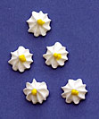 White Flowers Royal Icing Cake-Cupcake Decorations 12 Ct