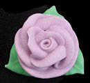 Lavender Rose W-3 Leaves Royal Icing Cake-Cupcake Decorations 12 Ct