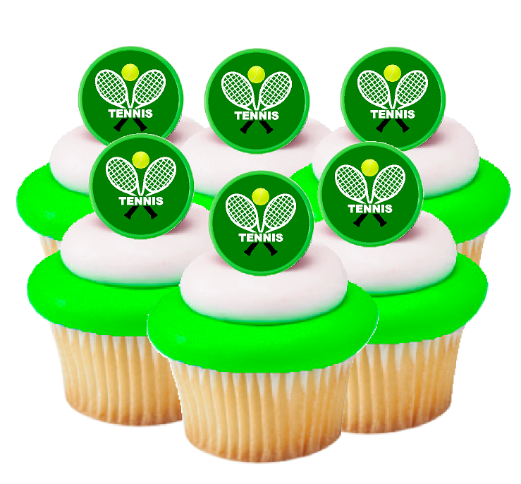 Tennis Easy Toppers Cupcake Decoration Rings -12pk Toppers