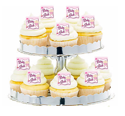 24ct Baby Girl Hungry Baby  Cupcake  Decoration Toppers - Picks