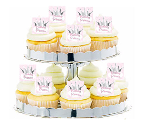 24ct Happy Birthday Birthday Princess Cupcake  Decoration Toppers - Picks