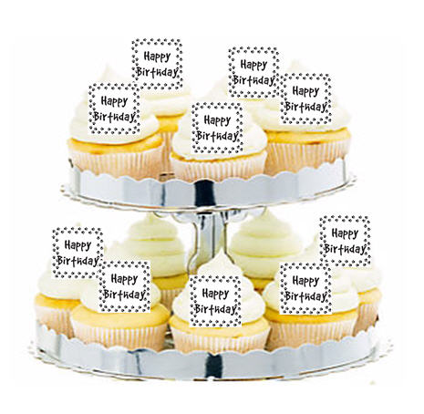 24ct Paw Print Happy Birthday Cupcake  Decoration Toppers - Picks