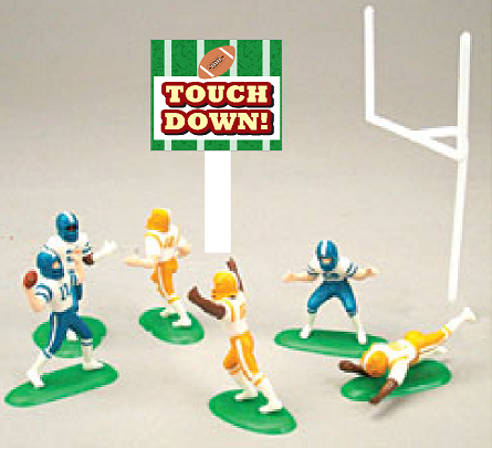 Miniature Football Players Party Cake - Cupcake Decoration Toy Topper Kit