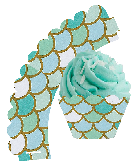 24 Mermaid Baking Cupcake Decorative Wrappers