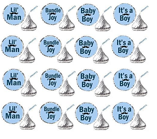 216ct Lil Man Bundle of Joy its a Boy Hersheys Kisses Decorative Stickers