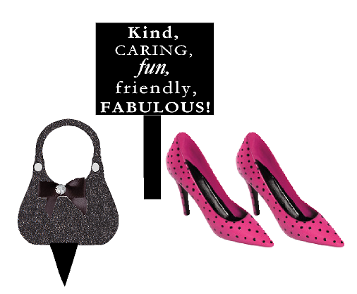 Ladies Mini Miniature Stilettos Shoes Bag & Sign Cake Decoration Topper (Polka Dot)