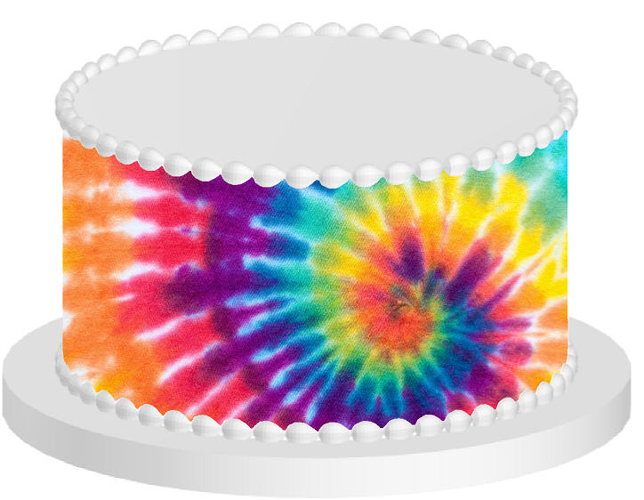 Tie Dye Edible Printed Cake Decoration Frosting Sheets