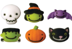 Halloween Frightful Friends Edible Dessert Toppers Cake Cupcake Sugar Icing Decorations -12ct