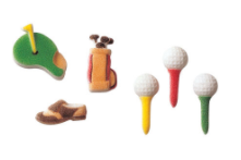 Golf Edible Dessert Toppers  Cake Cupcake Sugar Icing Decorations -12ct