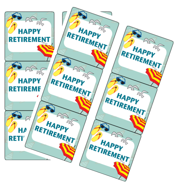 120ct Happy Retirement Stickers