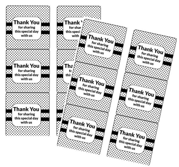 120ct Black and White Polka Dot Thank Your For Sharing Stickers