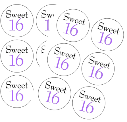 120ct Sweet 16 Stickers -Lavendar