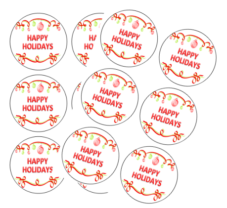 120ct Happy Holiday Ornaments Stickers