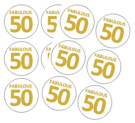 120ct 50th Birthday Stickers