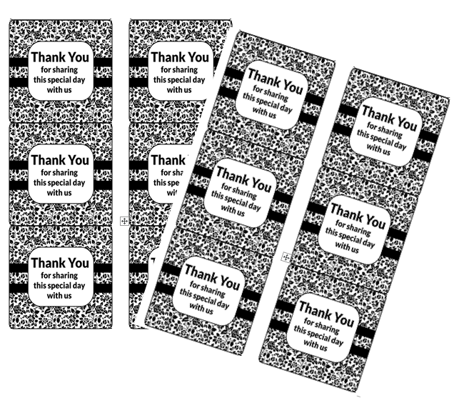 120ct Black and White  Floral Dot Thank Your For Sharing Stickers