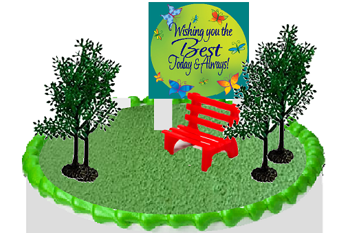 Day at the Park Bench and Trees Cake Decoration Topper