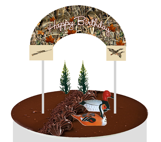 Duck Hunter Duck Camoflage Cake Decoration Banner Topper