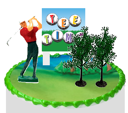 Golfer Tee Time Cake Decoration Topper