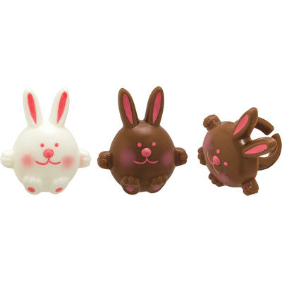 Cute Bunny Cupcake - Desert - Food Decoration Topper Rings 12ct
