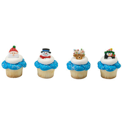 Holiday Icon Cupcake - Desert - Food Decoration Topper Rings 12ct