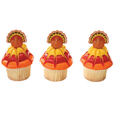 Turkey Thanksgiving  Cupcake - Desert  Decoration Topper Picks 12ct