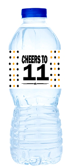 11th Birthday - Anniversary Party Decoration Water Bottle Labels