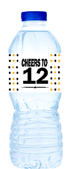 12th Birthday - Anniversary Party Decoration Water Bottle Labels