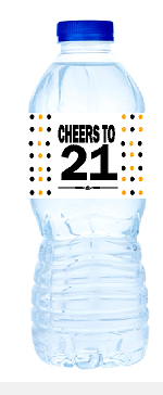 21st Birthday - Anniversary Party Decoration Water Bottle Labels