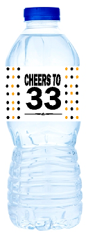 33rd Birthday - Anniversary Party Decoration Water Bottle Labels