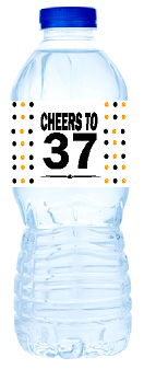 37th Birthday - Anniversary Party Decoration Water Bottle Labels