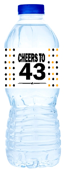 43rd Birthday - Anniversary Party Decoration Water Bottle Labels