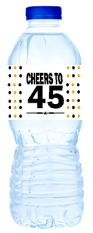 45th Birthday - Anniversary Party Decoration Water Bottle Labels