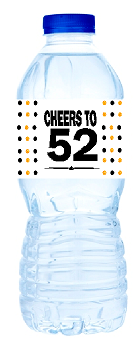 52nd Birthday - Anniversary Party Decoration Water Bottle Labels