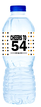 54th Birthday - Anniversary Party Decoration Water Bottle Labels