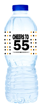 55th Birthday - Anniversary Party Decoration Water Bottle Labels