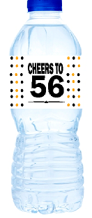 56th Birthday - Anniversary Party Decoration Water Bottle Labels
