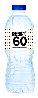 60th Birthday - Anniversary Party Decoration Water Bottle Labels