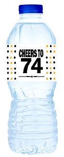 74th Birthday - Anniversary Party Decoration Water Bottle Labels