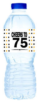 75th Birthday - Anniversary Party Decoration Water Bottle Labels